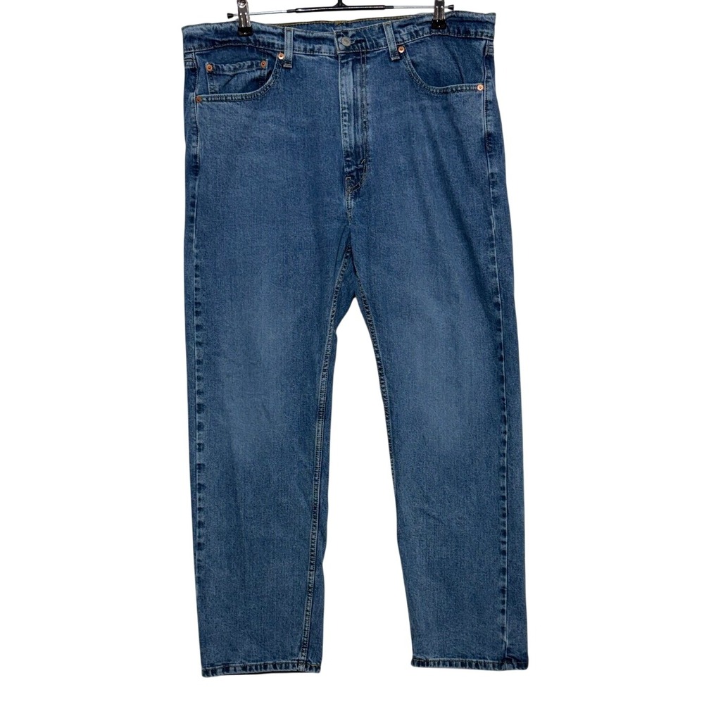 Levis 505 Jeans Mens 38x30 Blue Denim Regular Fit Straight Leg Stretch Workwear